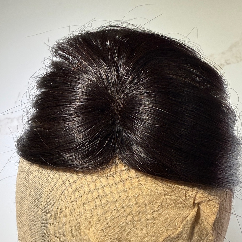 💯% HUMAN Hair, Curtain Bangs, Dark Brown/Almost Black - Picture 8 of 14